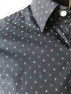 Men's Short Sleeve Shirt • Navy with Square Pattern