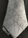 Mens Tie • Silver Grey with Linear Pattern By Van Heusen