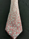 Mens Tie • Silver Grey with Red and White Floral By Van Heusen