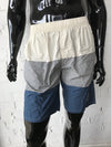 Mens Board Shorts • Cream, Blue and Striped