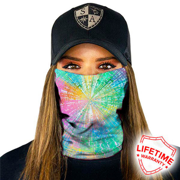 Face Shield Bandana • Rainbow Spiral