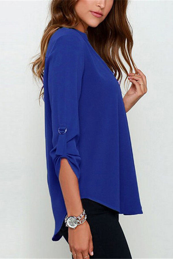 Royal blue chiffon blouse hotsell