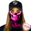 Face Shield / Tubular Bandana • Skull Tech Pink Crow