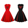 Womens Vintage Style Dress • Red with Tartan • Plus Size