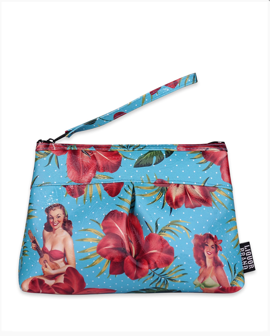 Liquorbrand Makeup Bag Hula Girl • BLUE