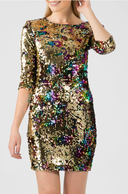Multi coloured glitter dress top