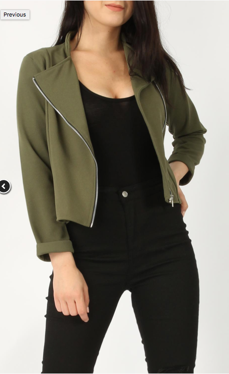 Crepe Biker Jacket • Khaki