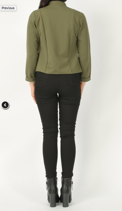 Crepe Biker Jacket • Khaki