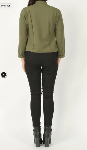 Crepe Biker Jacket • Khaki