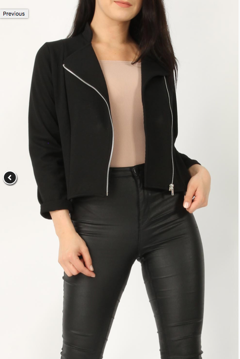 Crepe Biker Jacket • Black