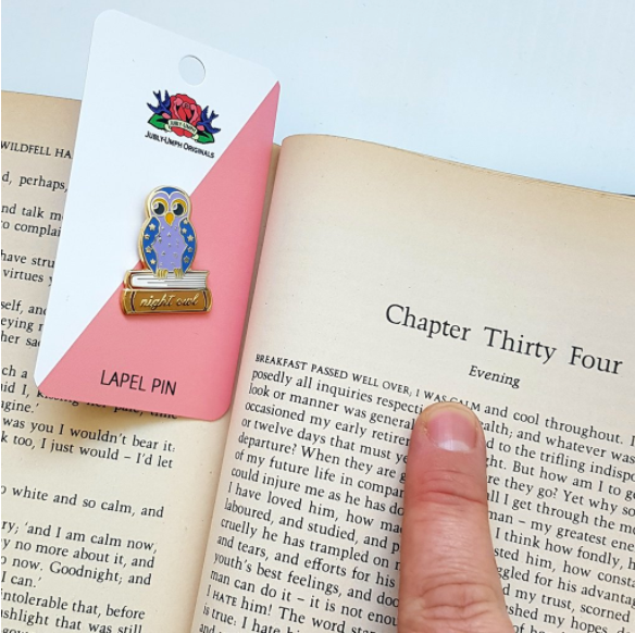 Jubly Umph Lapel Pin • Night Owl Reader
