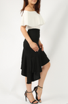 Ruffle Asymmetric Skirt • Black