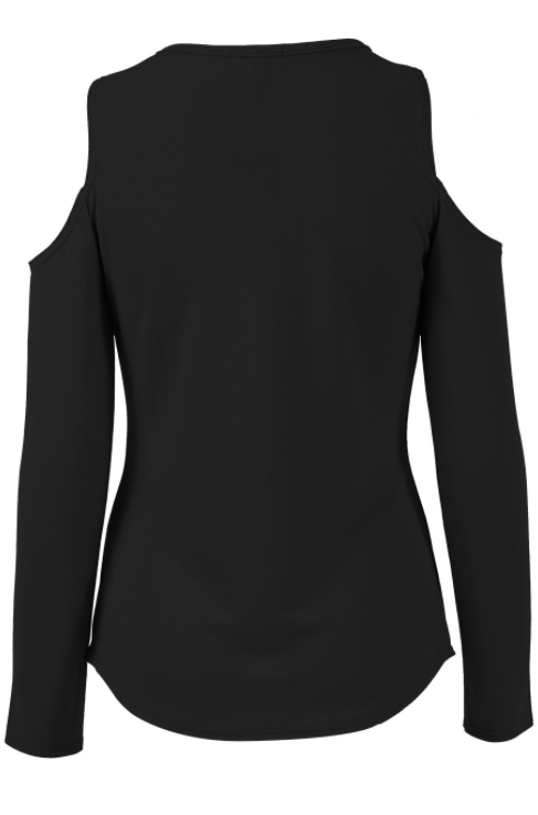 Womens Black Cold shoulder Top