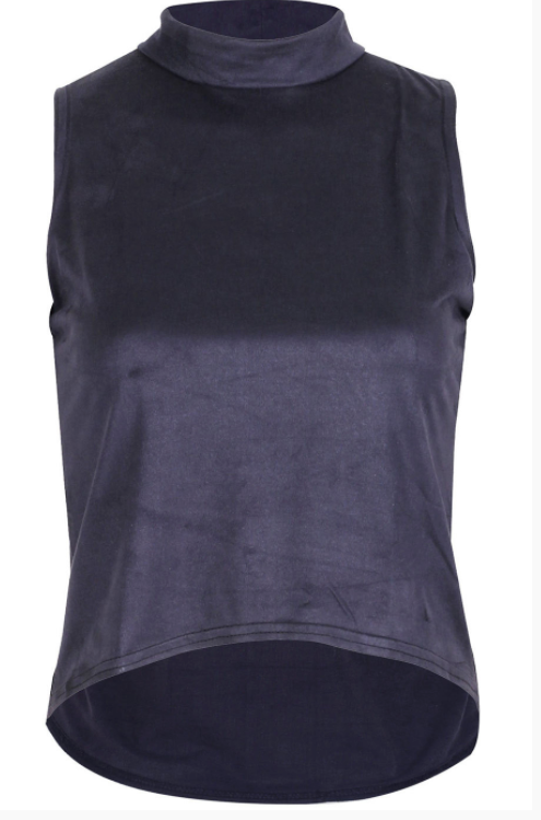 Womens Crop Top with Dipped hem