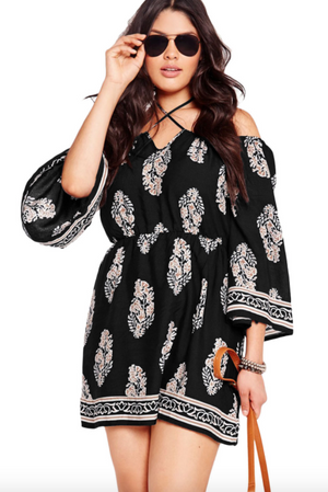 Plus Size • Off Shoulder Floral Boho dress