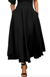 High Waisted Flared Skirt • Black