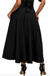 High Waisted Flared Skirt • Black