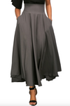 High Waisted Flared Skirt • Grey