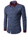 Two Tone Paisley Shirt • Burgundy and Navy