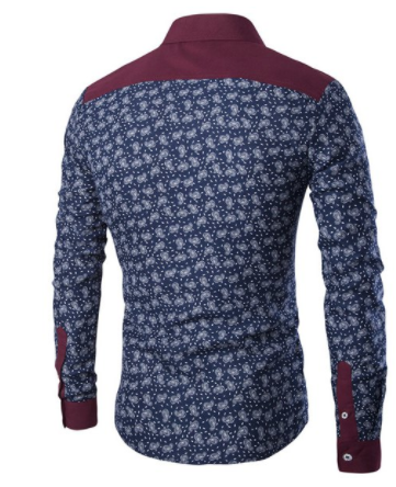 Two Tone Paisley Shirt • Burgundy and Navy