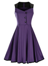 Womens Vintage Style Dress • Purple with Black Trim • Plus Size