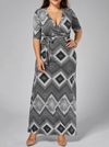 Womens Maxi Dress • Geometric Print • Plus Size 