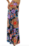 Flared Hem Maxi Skirt • Vibrant Coloured Boho Print