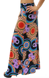 Flared Hem Maxi Skirt • Vibrant Coloured Boho Print