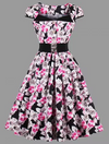 Womens Vintage Style Dress • Pink Rose • Plus Size