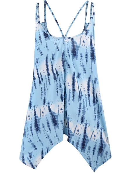 Womens Blue Tie Dye Tunic Top