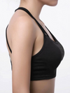 Womens Black Crop Top with Strap Back