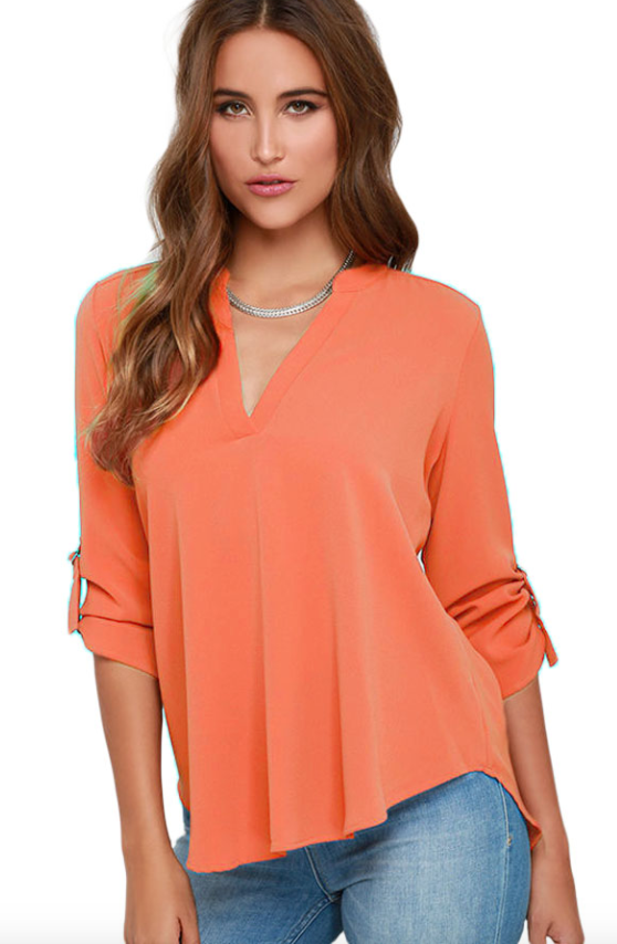 Womens Peach Blouse
