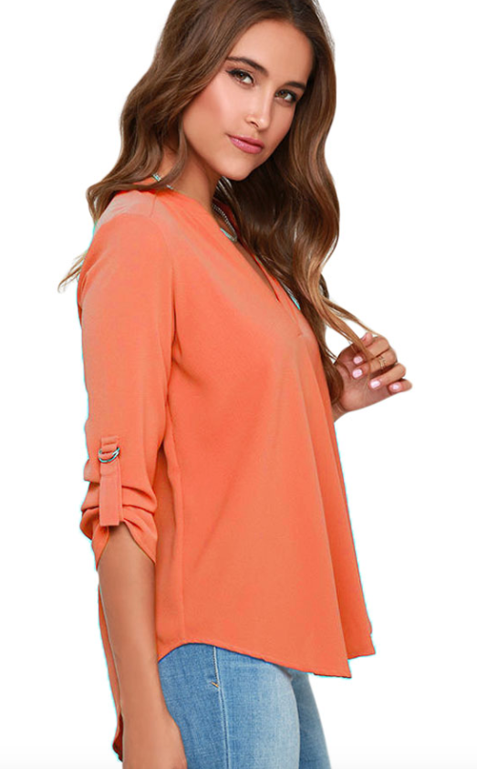  Womens Peach Blouse