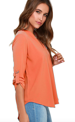  Womens Peach Blouse