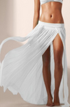 Sheer Slashed Skirt • White