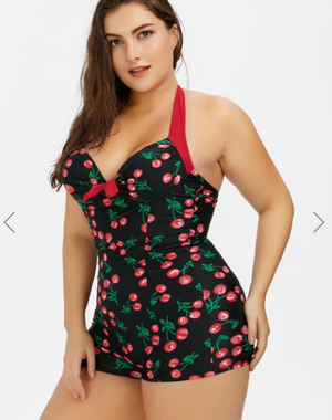 Womens Swimsuit Plus Size One Piece Cherry
