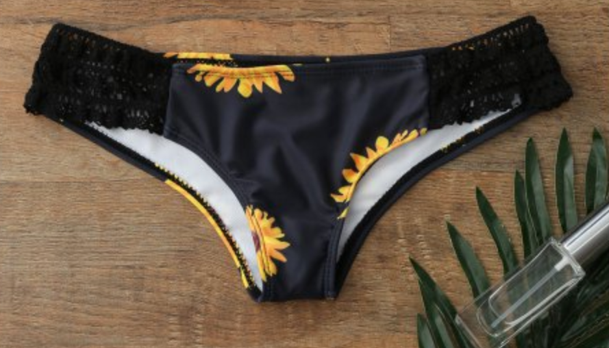 Bathers • Bandeau Bikini Swimsuit with Sunflower Print