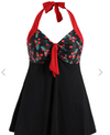 Womens Plus Size Cherry Tankini Swimsuit