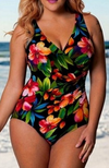 Bathers • One Piece Tropical Floral Print Swimsuit