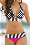 Bathers • Halter Neck Bikini Swimsuit with Stripes and Polka Dots