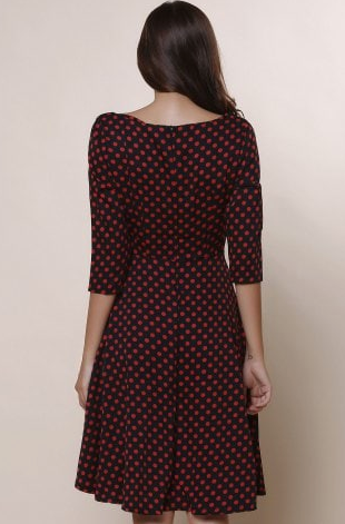 Womens Vintage Style Dress • Black Polka Dot 