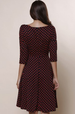 Womens Vintage Style Dress • Black Polka Dot 