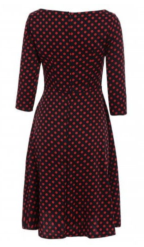 Womens Vintage Style Dress • Black Polka Dot 