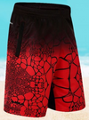 Mens Board Shorts • Black and Red Pebble Print