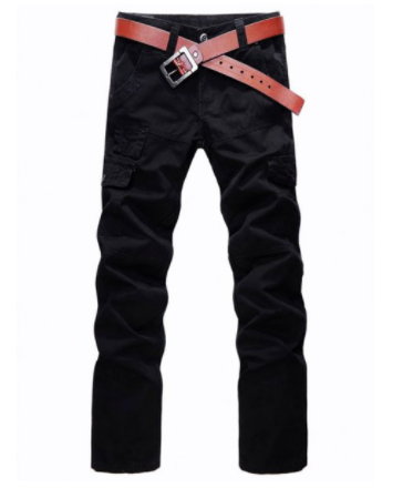 Mens Straight Leg Cargo Pants • Black