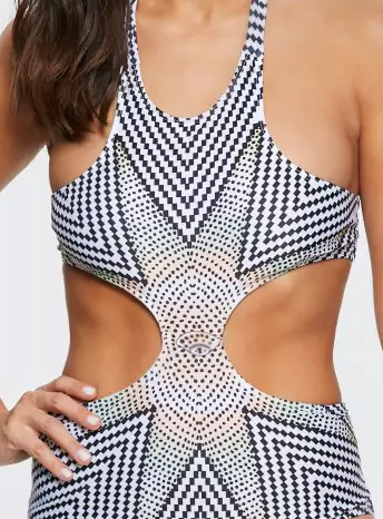 Bathers • One Piece Halterneck Swimsuit with Zig Zag Print