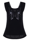 Womens Tanks top with Crotchet Lace Butterfly