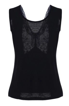 Womens Tanks top with Crotchet Lace Butterfly