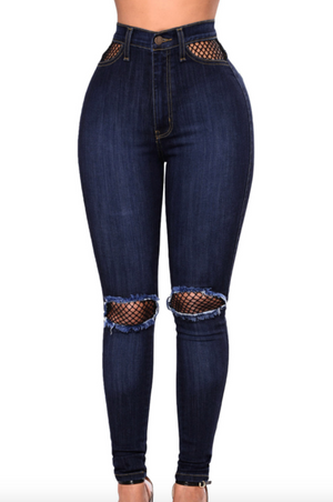 Womens High Waisted Ripped Jeans