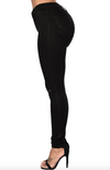 Womens Ripped Knee Black Jeans